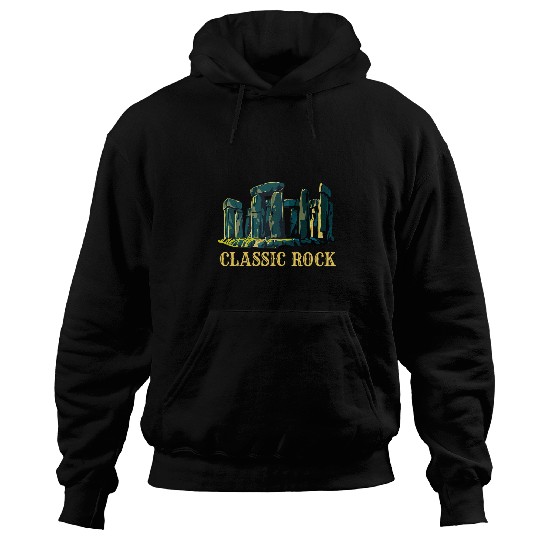 Funny Classic Rock Stonehenge Music Lover Puns Rockstar Art Hoodies