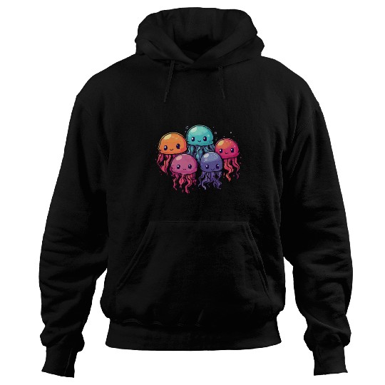 Cute Jellyfish Ocean Lovers Sea Creature Graphic Art 1 Hoodies