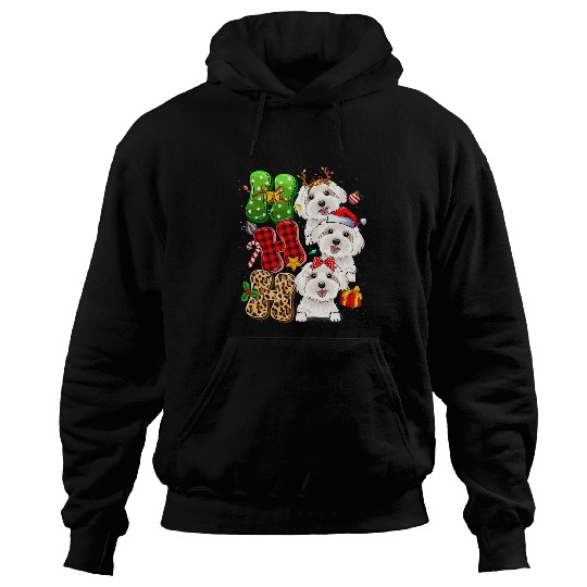 Dog Maltese Christmas Ho Ho Ho Maltese Dog For Dog Lover Funny Xmas Hoodies