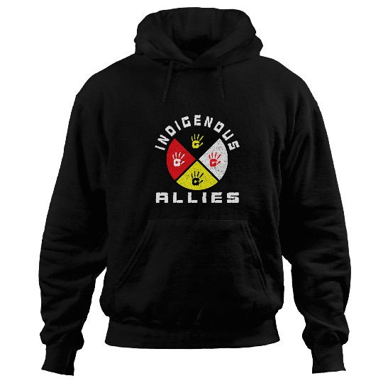 Indigenous Allies medicines Wheel MMIW Hoodies