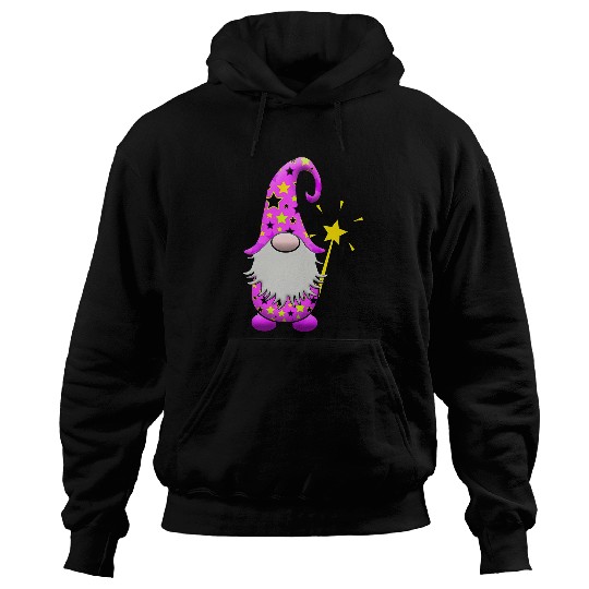 Cute Wizard Gnome Magician Magic Wand Stars Purple Hoodies