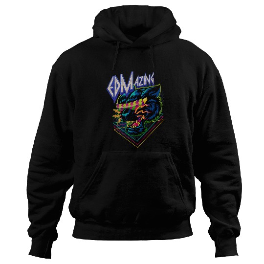 EDMazing EDM Amazing EDM Pun Raver Rap DJ Acid ART ON BACK Hoodies