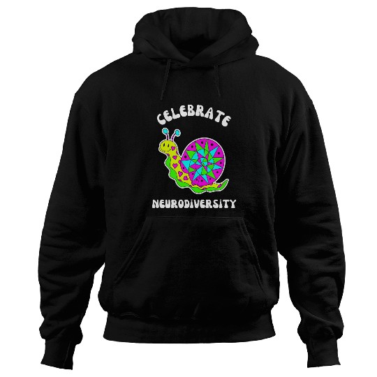 Neurodiversity Awareness Bright Colorful Snail Retro Pink Hoodies