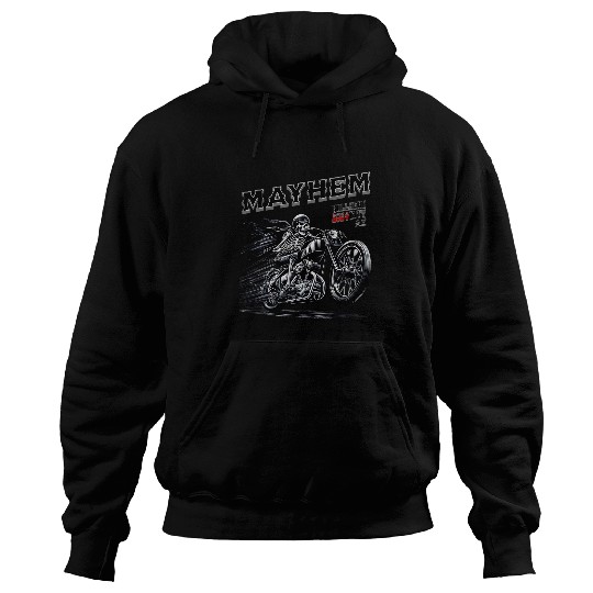 Mayhem Skeletons Rider Bullhead City Motorcycle Bike Week Hoodies