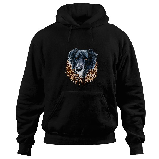border collie mom dog lover border collie leopard print Hoodies