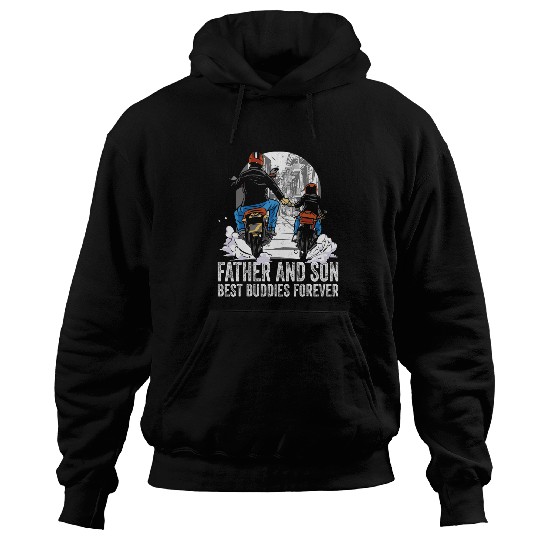 Mens Father And Son bests Buddies Forever Motorcycle Dad Hoodies