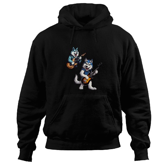 Dog Guitar for musician and Artist for men and Woman 1 Hoodies