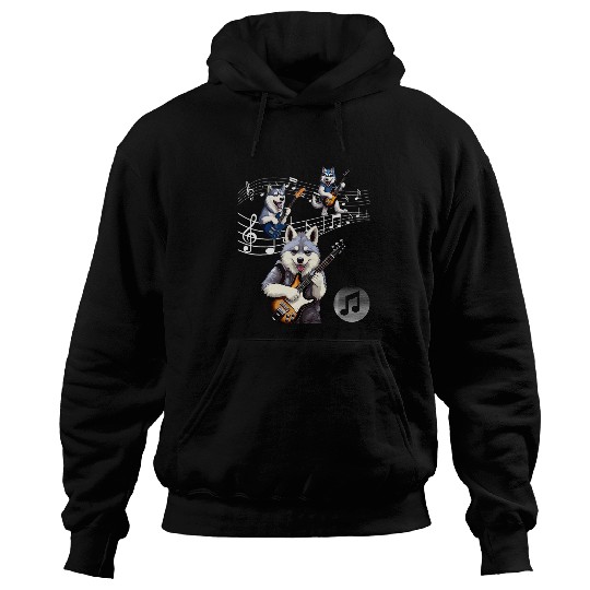 Dog Guitar for musician and Artist for men and Woman Hoodies