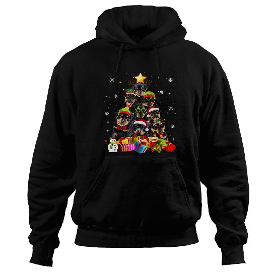 Dog Rottweiler Funny Rottweiler Christmas Tree Giftss xmass 153 Hoodies