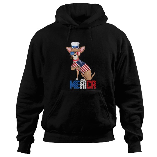 Chihuahua dog Merica 4th of july usa american flag men women 1 Hoodies