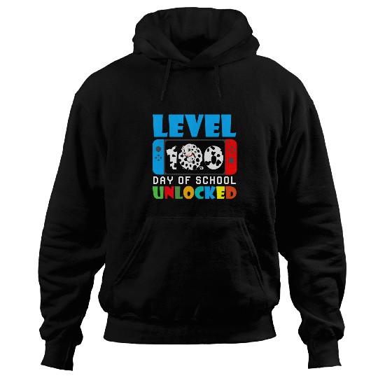 Level 100 Days Of School Unlocked Gamer Video Dalmatian Hoodies