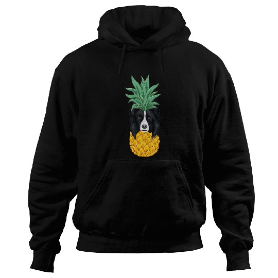 Funny Border Collie pineapples Dog Hoodies