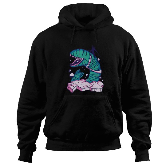 Warrior And The Ninja Giant Worm Wurm Creature Fantasy Hoodies