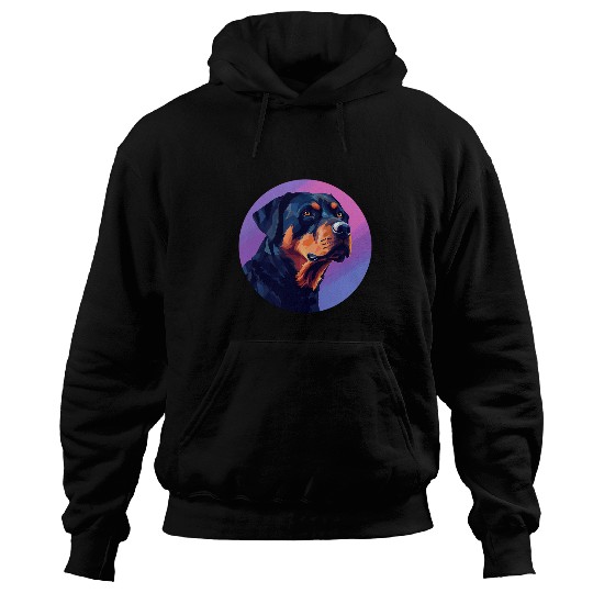 Rottweiler Dog Minimal Love Dogs Hoodies
