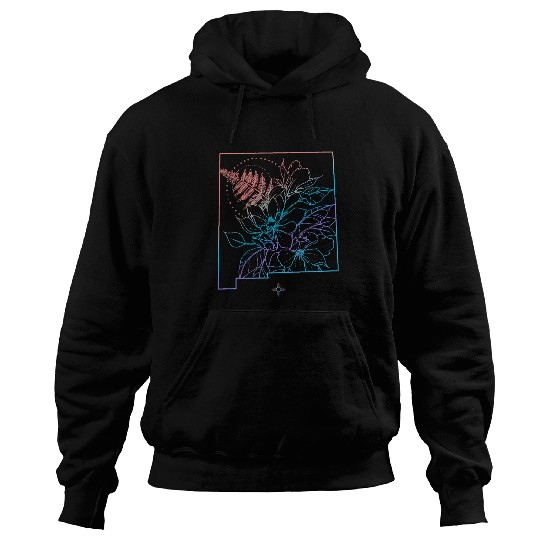 New Mexico State Floral Design Art Print Hoodies