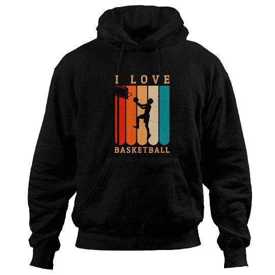 I Love Basketball Girl Boys Youth Basketball Hoop Hoodies