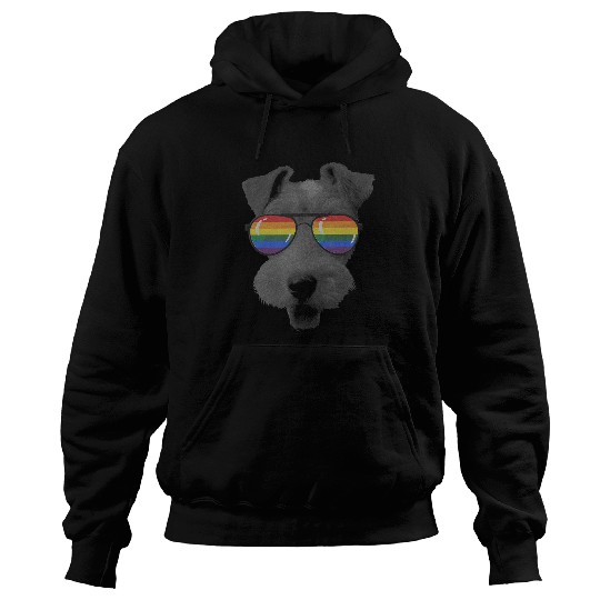 Pride Month Wire fox terrier Rainbow Flag Hoodies