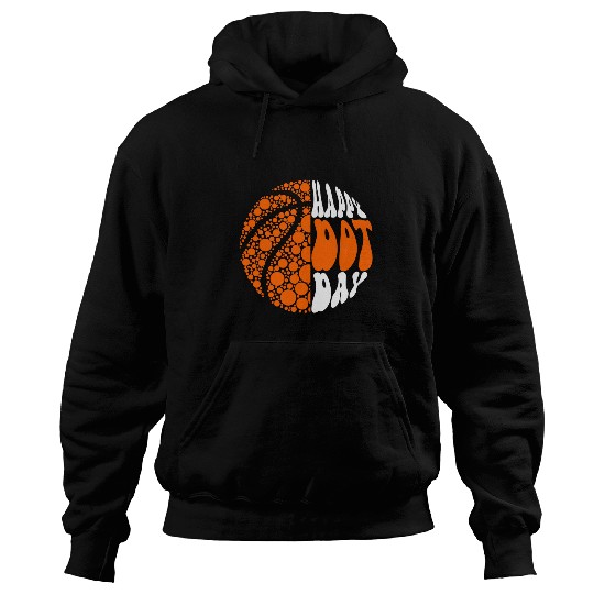 Retro Groovy Basketball Ball Polka Dots Happy Dot Day Boy Hoodies