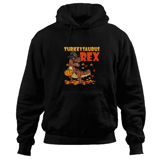 Turkeysaurus Rexs Dab Turkey Dino Toddler Boys Thanksgiving Hoodies