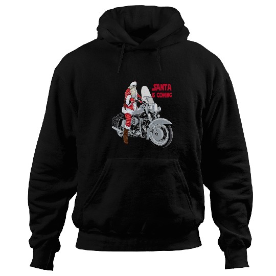 Rider Santa is coming Christmas Santa Claus Motorcycle biker Hoodies