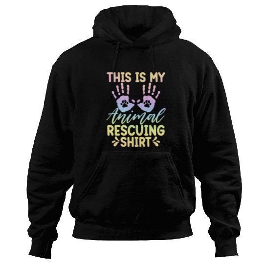 Pastel Rainbow Animal Rescue Graphic Art Design Hoodies