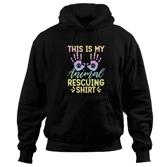 Pastel Rainbow Animal Rescue Graphic Art Design Hoodies