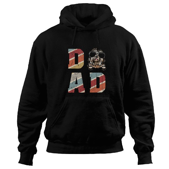 Old English Sheepdog Dad Cool for Dog Dad Retro Vintage Hoodies