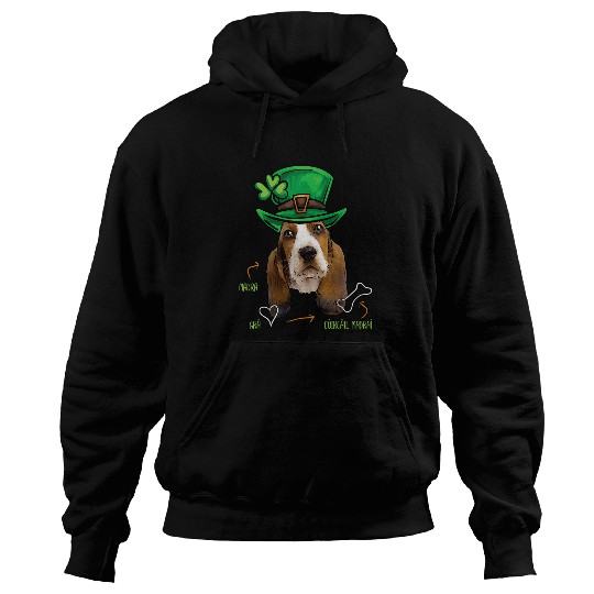 Funny St Patricks Day Basset Hound Dog Gaelic Irish Hoodies
