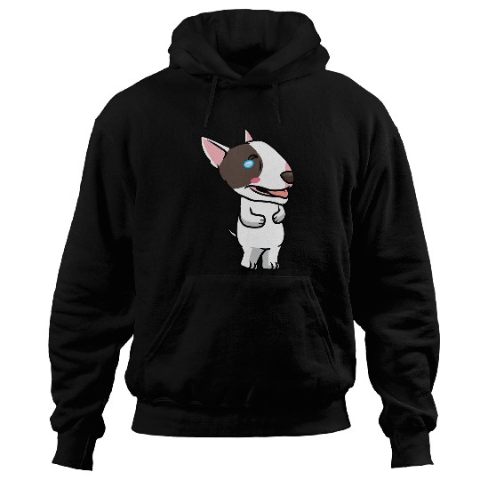 Miniature Bull Terrier Dog Laughter Hoodies