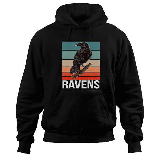 Retro Raven Lover Design Bird vintages Raven Hoodies