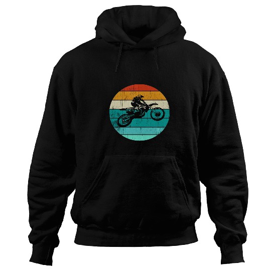 Motocross Motorcycle Dirt Bike Rider Retro Sunset Hoodies