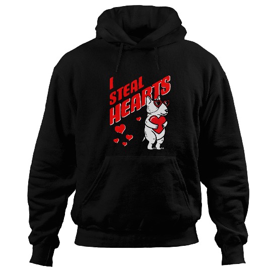 Miniature Bull Terrier Valentines Day Dog Love Mini Bull Hoodies