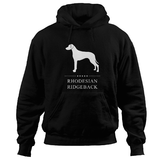 Rhodesian Ridgeback Dog White Silhouette Hoodies