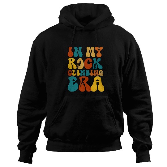 In My Rock Climbing Era Retro Groovy distressed Climbers Hoodies