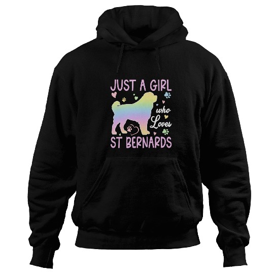 Saint Bernard Just A Girl Who Loves St Bernard dog for Girl 1 Hoodies