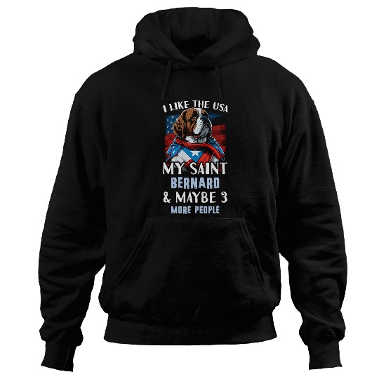 Patriotic Saint Bernard Outfit USA Saint Bernard Hoodies