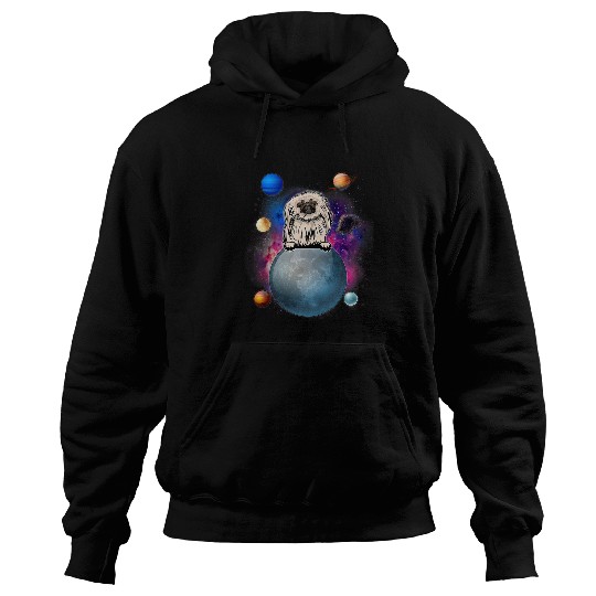 Pekingese On The Moon Galaxy Funny Dog In Space Puppy Lover Hoodies