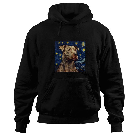 Pit Bull Dog Owner Pitbull Van Gogh Style Starry Night Hoodies