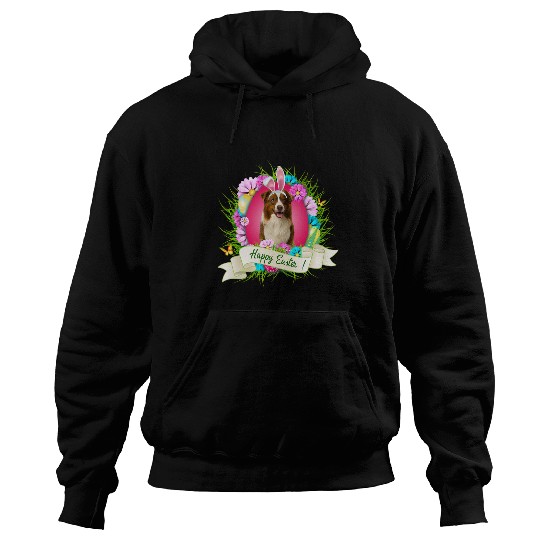 Happy Easter Border Collie Wearing Bunny Ear Eggs Cool Hoodies