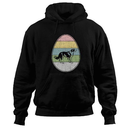 Happy Easter Egg Border Collie Dog Graphic Funny Easter Day Hoodies