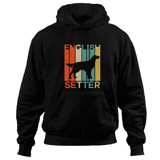 Retro vintages English Setter Silhouette Dog Lover Dog Owner Hoodies