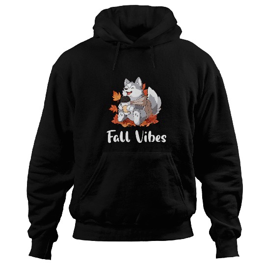 Husky Fall Vibes Funny Dog Pumpkin Spice Latte Hoodies