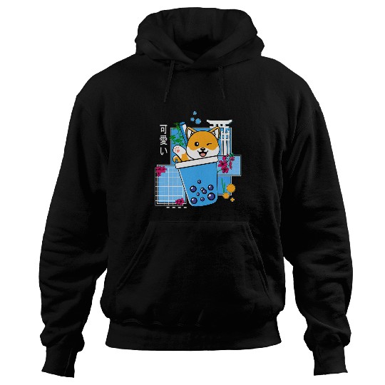 Discover Dog Shiba Inu Boba Bubble Tea Cute Anime Neko Kawaii for Girls Hoodies