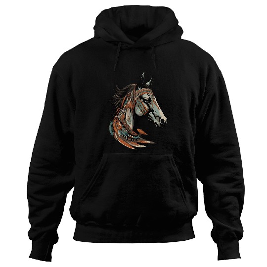 Native American Horse Totem Hoodies