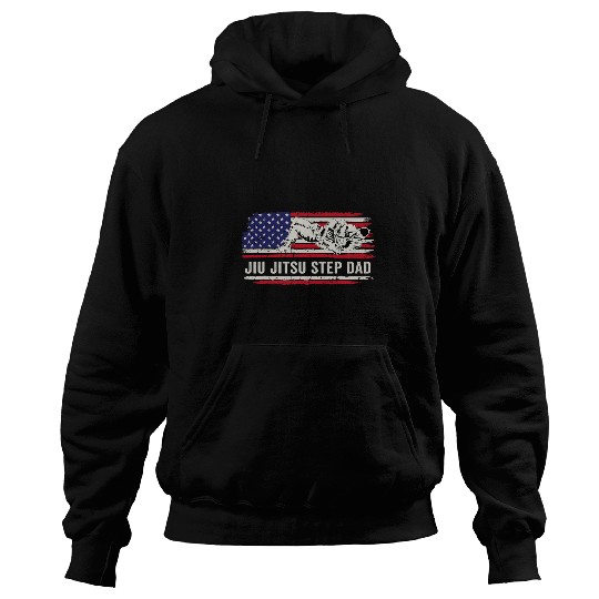 Jiu jitsu MMA or BJJ vintages USA flag art STEP DAD Hoodies