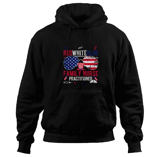 RED WHITE BLUE FAMILY nurses PRACTITIONER Patriotic nurses Doc Hoodies