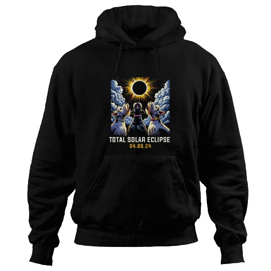 Scottish Terrier Dog Howling At Solar Eclipse Hoodies