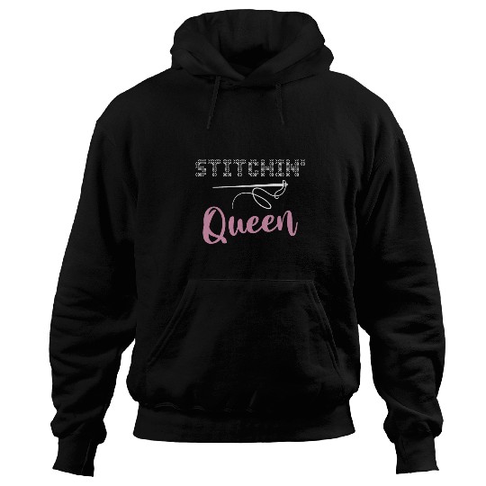 Stitchin Queen Cross Stitch Needlepoint Art XStitching Hoodies