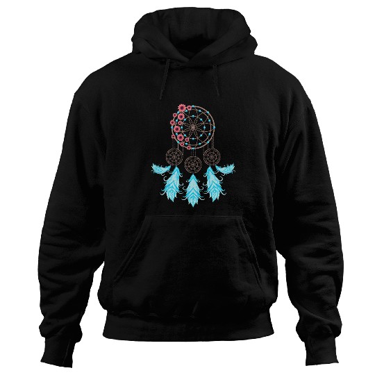 Native American Indian Tribal Feathers Floral Dreamcatcher Hoodies