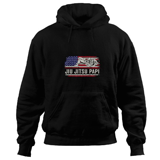 Jiu jitsu MMA or BJJ vintages USA flag art PAPI Hoodies